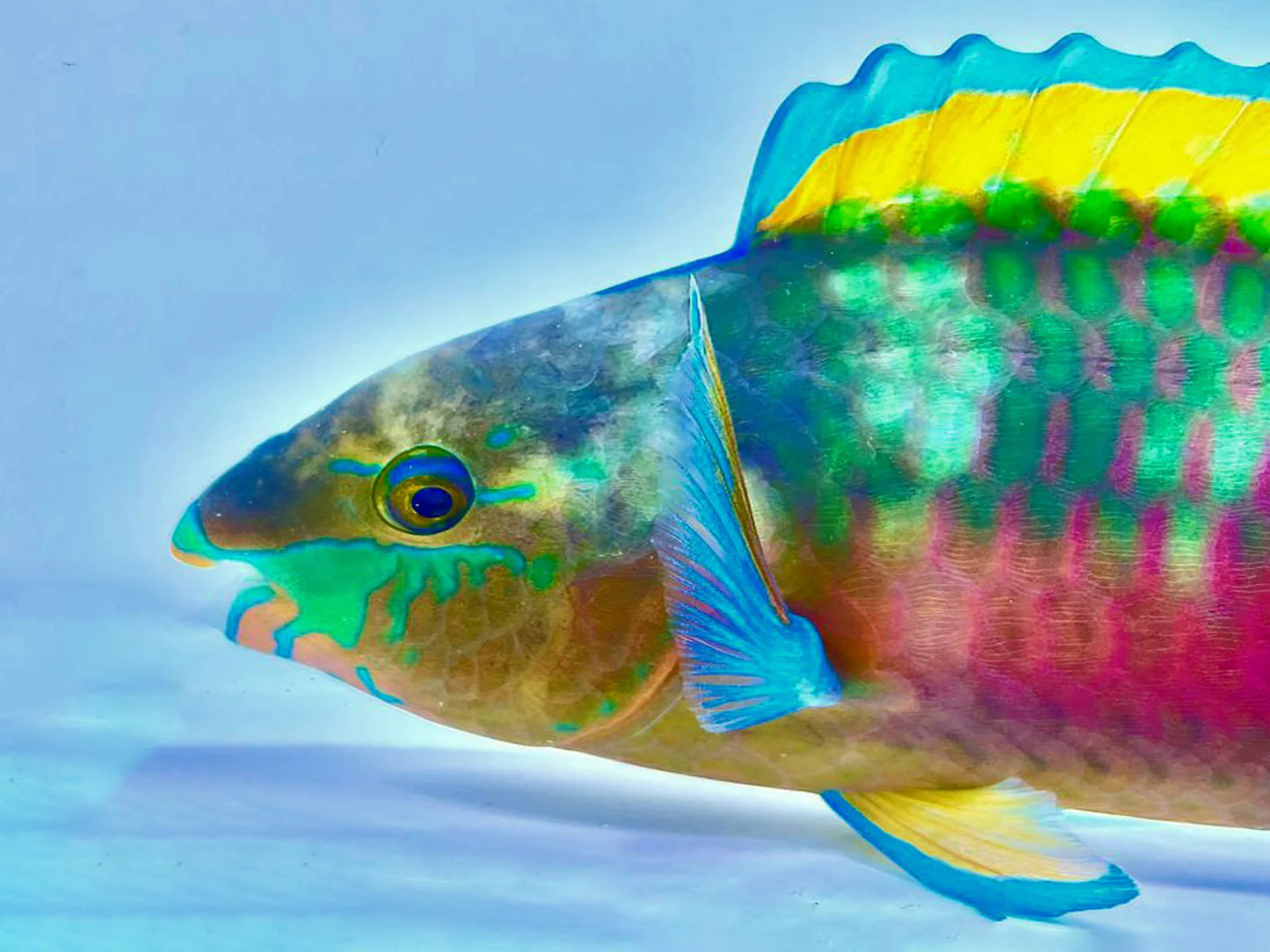 Quoyi Greenblotch Parrotfish Size: XL 5" to 6" - Violet Aquarium 